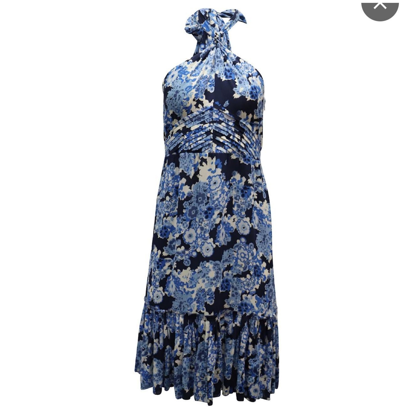 Tory Burch Silk Midi Dress With Halter Neckline